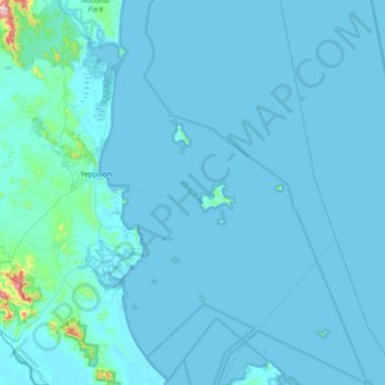 Topografische Karte Middle Island, Höhe, Relief