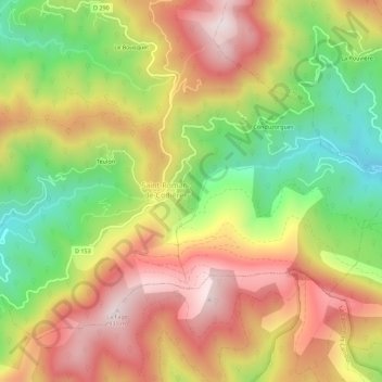 Topografische Karte Les Combes, Höhe, Relief