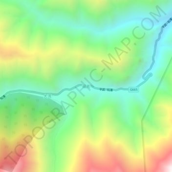 Topografische Karte 福羌, Höhe, Relief