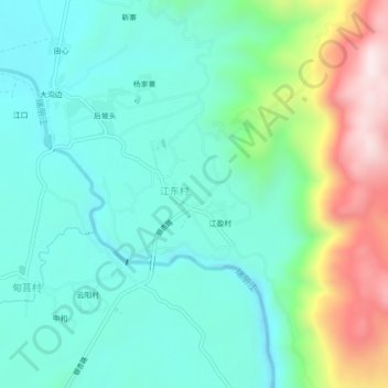 Topografische Karte 陈家寨, Höhe, Relief