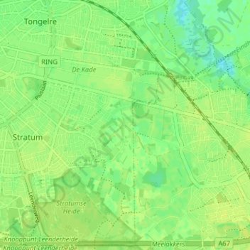 Topografische Karte Riel, Höhe, Relief