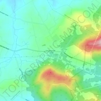Topografische Karte Stevenstown, Höhe, Relief