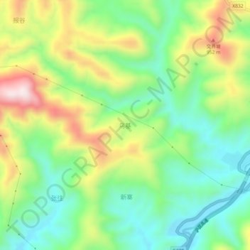 Topografische Karte 乌基, Höhe, Relief