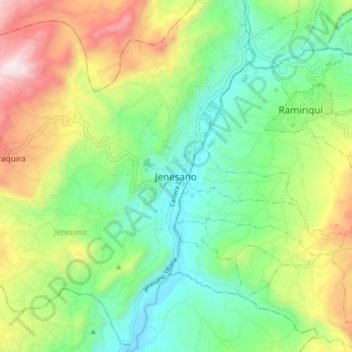 Topografische Karte Jenesano, Höhe, Relief