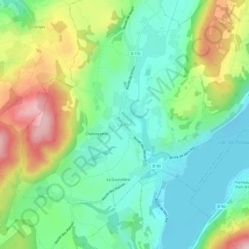 Topografische Karte Le Pin, Höhe, Relief