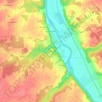 Topografische Karte Pied Martin, Höhe, Relief
