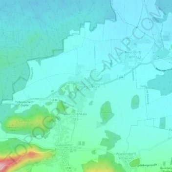 Topografische Karte St. Stefan, Höhe, Relief