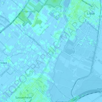 Topografische Karte De Engel, Höhe, Relief