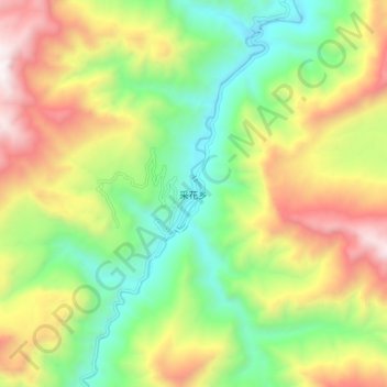 Topografische Karte 采花乡, Höhe, Relief