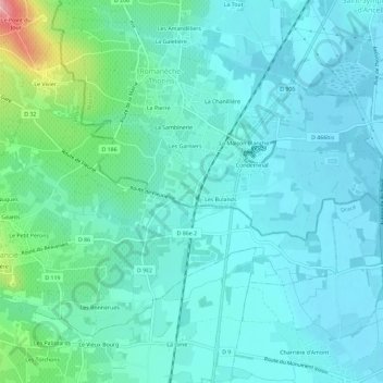 Topografische Karte La Gare, Höhe, Relief