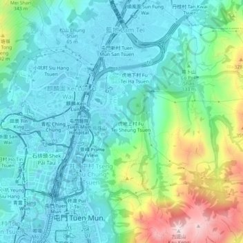 Topografische Karte 頌皇台, Höhe, Relief