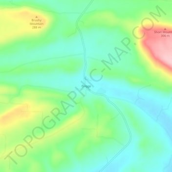 Topografische Karte Driggs, Höhe, Relief