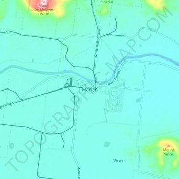Topografische Karte Marian, Höhe, Relief