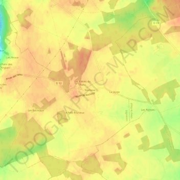 Topografische Karte Rocheux, Höhe, Relief