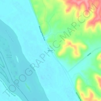 Topografische Karte Mozier, Höhe, Relief
