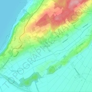 Topografische Karte In der Baar, Höhe, Relief