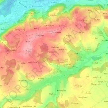 Topografische Karte Loipl, Höhe, Relief