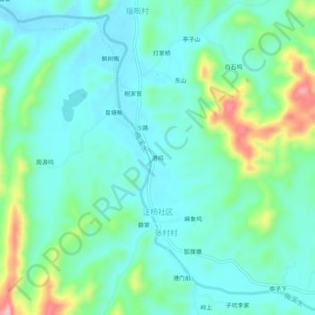 Topografische Karte 港坞, Höhe, Relief