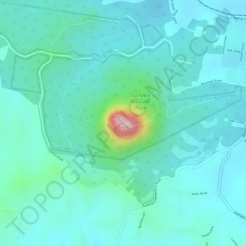 Topografische Karte Mount Cooroora, Höhe, Relief