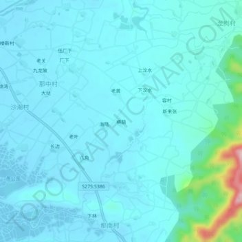 Topografische Karte 横蓢, Höhe, Relief