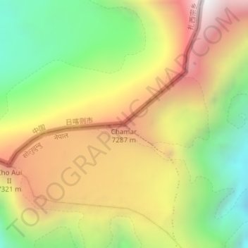 Topografische Karte Chamar, Höhe, Relief