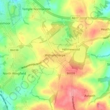 Topografische Karte Williamthorpe, Höhe, Relief