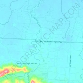 Topografische Karte Kota Marudu, Höhe, Relief