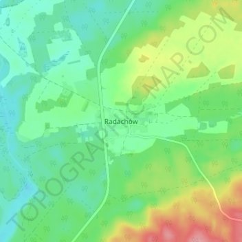 Topografische Karte Radach, Höhe, Relief