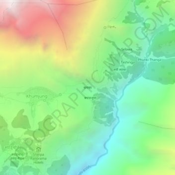 Topografische Karte Sanasa, Höhe, Relief