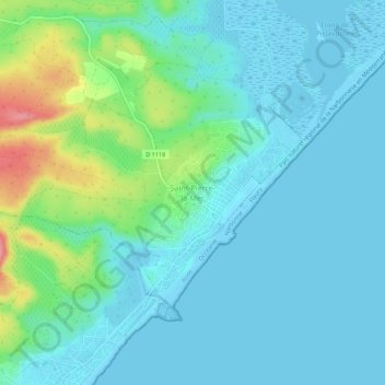 Topografische Karte Saint-Pierre-la-Mer, Höhe, Relief