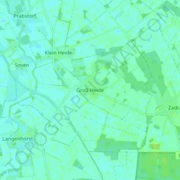 Topografische Karte Groß Heide, Höhe, Relief