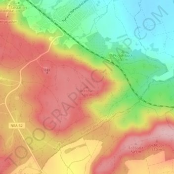 Topografische Karte Breithart, Höhe, Relief