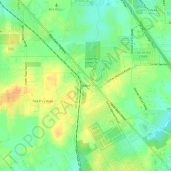 Topografische Karte Bisbee, Höhe, Relief