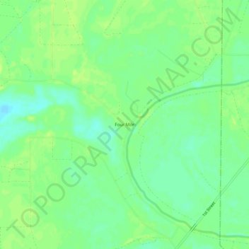 Topografische Karte Four Mile, Höhe, Relief