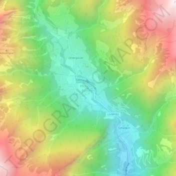 Topografische Karte Pfunders, Höhe, Relief