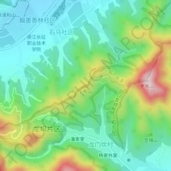 Topografische Karte 小和山, Höhe, Relief