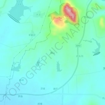 Topografische Karte 相山, Höhe, Relief