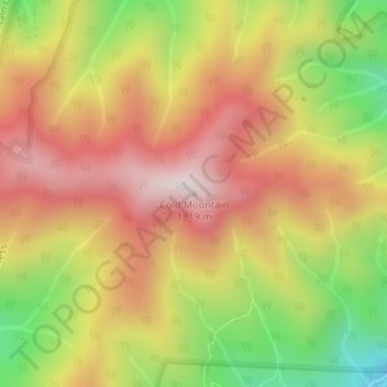 Topografische Karte Cold Mountain, Höhe, Relief