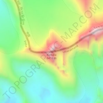 Topografische Karte Balbala, Höhe, Relief