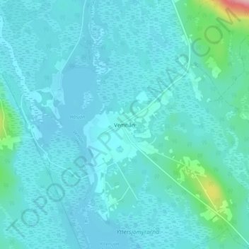 Topografische Karte Vemhån, Höhe, Relief