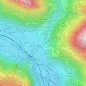 Topografische Karte Maddalena, Höhe, Relief