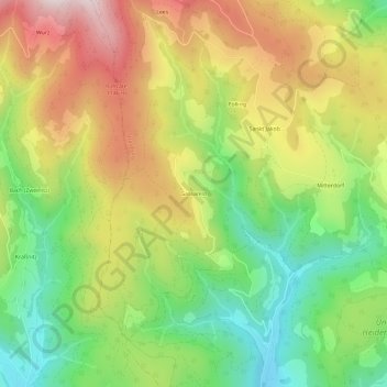 Topografische Karte Gassarest, Höhe, Relief