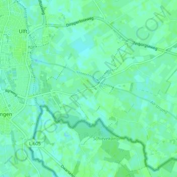 Topografische Karte Voorst, Höhe, Relief