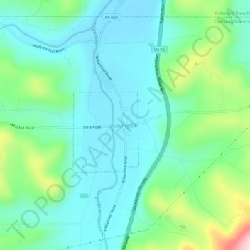 Topografische Karte Covington, Höhe, Relief