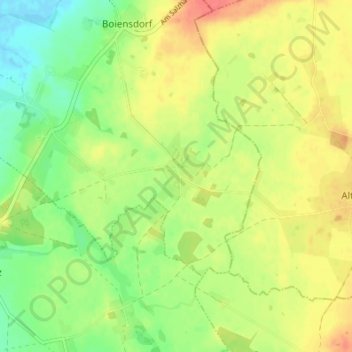 Topografische Karte Niendorf, Höhe, Relief