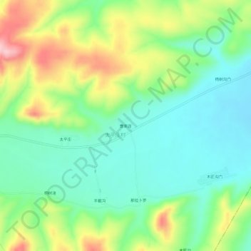 Topografische Karte 曹家店, Höhe, Relief