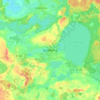 Topografische Karte Goldberg, Höhe, Relief