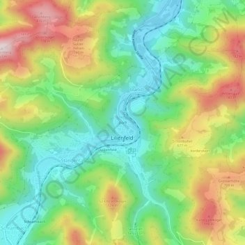 Topografische Karte Dörfl, Höhe, Relief