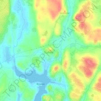 Topografische Karte Valen, Höhe, Relief