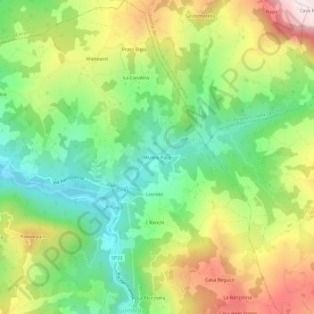 Topografische Karte Mulino Pace, Höhe, Relief